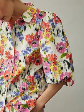 Anthropologie Maeve New Rachael Floral Blouse Size XL